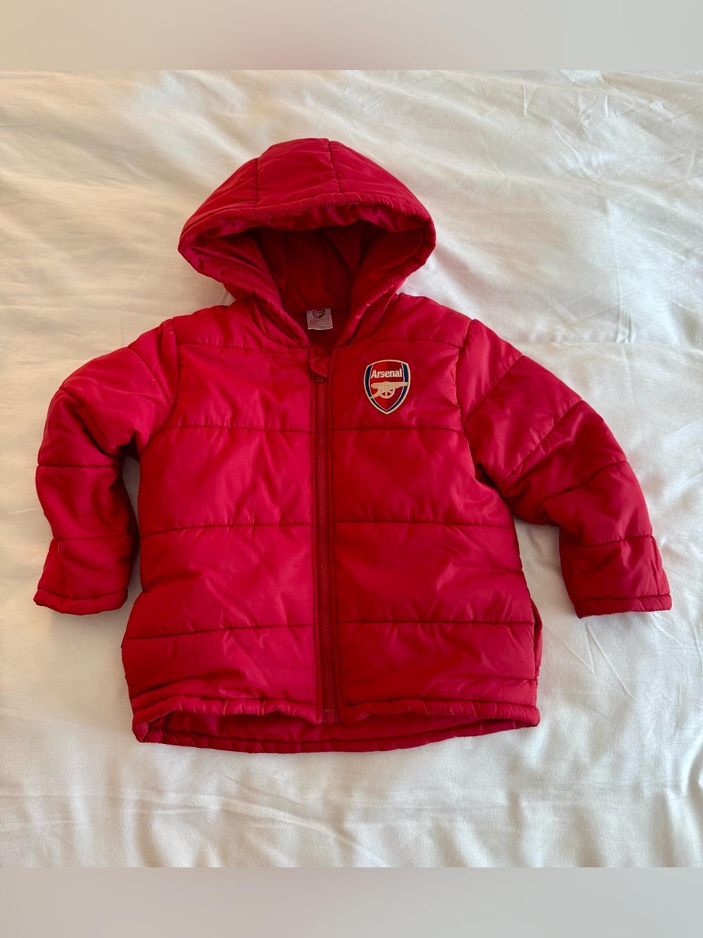 Arsenal Kids Red Puffer Jacket with Hood  - size 2T-3T